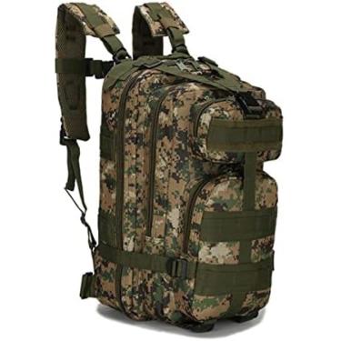 Imagem de Mochila Escolar De Náilon Mochila À Prova D'água Para Atividades Ao Ar Livre Para Esportes Acampamento Caminhadas Caminhadas Bolsa,Comouflagemverde (30l),A,bonny369
