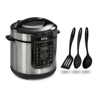 Imagem de Panela De Pressão Multiuso Elétrica Digital Epp60di 220v Eos Com Utensílios Tramontina 220v