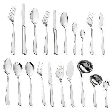 Imagem de WOLFF Faqueiro de Aço Inox Pisa 130 Peças Sem Estojo - Jogos de Talheres - Mesa Posta - Utensílios de Cozinha, Enxoval, Casamento, Decoração