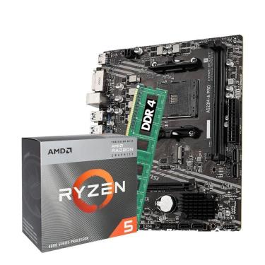 Imagem de Kit Upgrade Amd Ryzen 5 4600G + Placa Mãe A520M + 16Gb Ddr4
