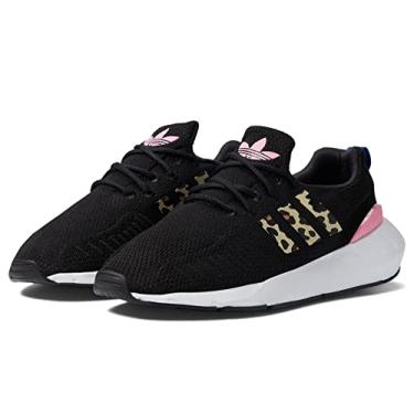 Imagem de adidas Originals Tênis infantil unissex Swift Run 22, Preto/Bliss rosa/azul, 6.5 Big Kid