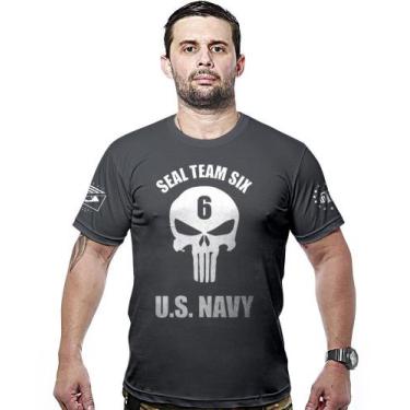 Imagem de Camiseta Militar Punisher Seal Team Six Us Navy Hurricane Line