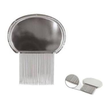 Imagem de Pente Fino Aço Extrator De Lêndeas E Piolho Com Ranhuras