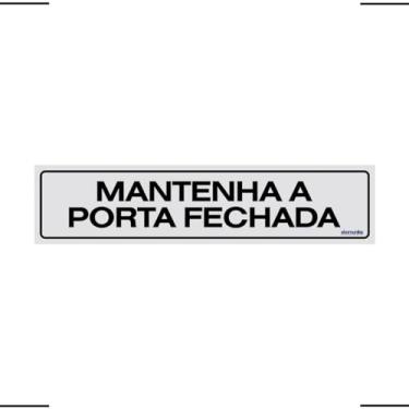 Imagem de Placa De Sinalização Mantenha A Porta Fechada 30x7 Acesso - B-514 F9e