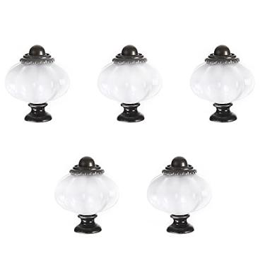 Imagem de Bettomshin Gaveta cômoda 30 mm x 36 mm furo único puxador redondo de plástico branco 5 peças