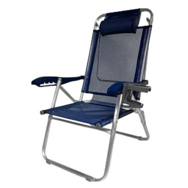 Imagem de Zaka - Cadeira de Praia Alum UP Line Marinho 120KG 5 Posições