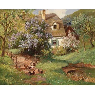 Imagem de Casinha Florida (1919) de Alois Arnegger - 75x94 - Tela Canvas Para Quadro