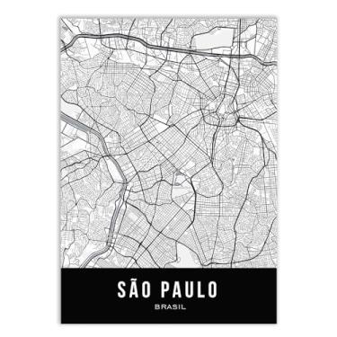 Imagem de Placa Decorativa A4 Mapa Cidade São Paulo Sp Brasil Poster