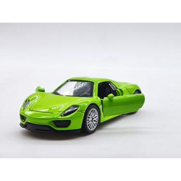 Imagem de Carrinho De Ferro Porsche Miniatura Metal Abre A Porta 1:32 (Verde)