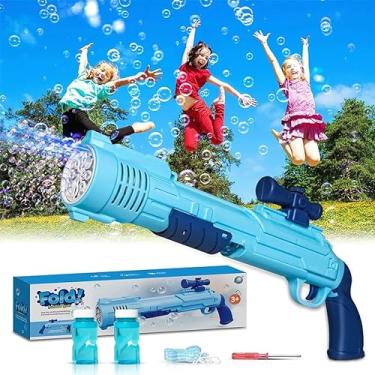 Imagem de Brinquedo Infantil Lança Bolhas de Sabão Elétrico Arma Pistola de Bolhas Máquina Elétrica Bolhas Arma Bolas Sabão
