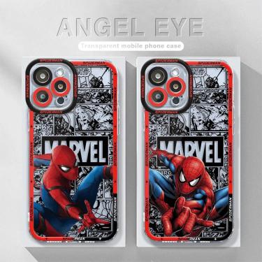 Imagem de Marvel Spiderman Anime Phone Case  Capa para Apple iPhone X  XS  15 Plus  8  7  6s  13 Pro Max  12