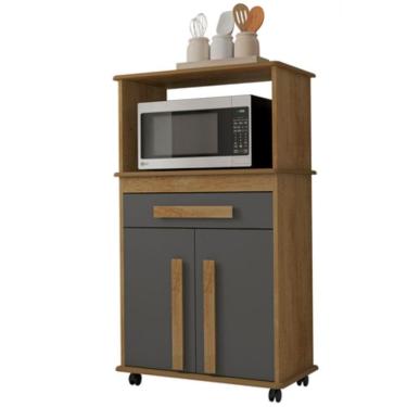 Imagem de Balcão Armário Multiúso para forno ou micro-ondas Toronto RV Móveis Cinamomo Grafite