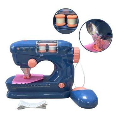 Imagem de Mini Máquina De Costura Ateliê Azul Infantil Com Acessórios - Importwa