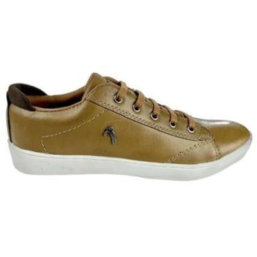 Imagem de Sapatenis de Couro Linhaça e Detalhe na Calcanheira em Tecido Café Com Cadarço - US Golf-Masculino