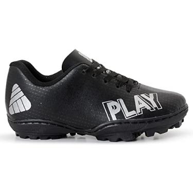 Imagem de Chuteira Society Infantil Play Profissional (31, Preto-Prata)