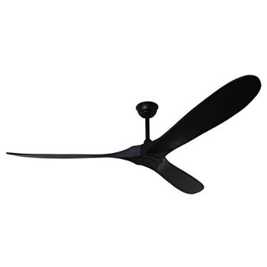 Imagem de Goozegg Ventilador de teto externo de 70 polegadas com controle remoto 3 lâminas de madeira Balsa Motor CC silencioso, preto fosco
