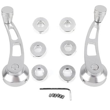 Imagem de Maçaneta de janela, maçaneta de janela de carro não polida, 2 peças conjunto de manivela de janela automotiva para carro acessório de carro adequado para modelos mais antigos, substituição de manivela