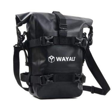 Imagem de MOQIAOSEIKO Bolsa impermeável de 6L para motocicleta, bagagem, sissy, bar, bolsa lateral para ferramentas, bolsa transversal com alça de ombro