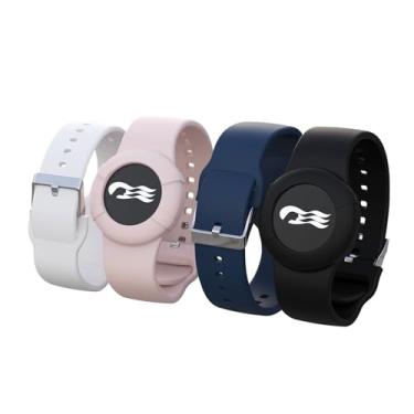 Imagem de Pacote com 4 pulseiras de silicone para medalhão de cruzeiro princesa para crianças e adultos, 2 tamanhos (P/M e M/G) em um pacote, preto e azul escuro (M/G), rosa e branco (P/M)