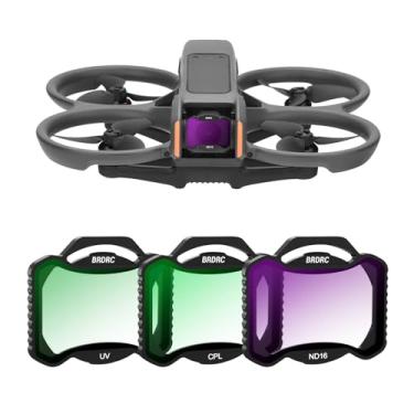 Imagem de BRDRC Conjunto de filtros Avata 2 ND, pacote com 3 filtros de proteção UV CPL ND16, filtro de densidade neutra compatível com acessórios DJI Avata 2 FPV Drone - Alumínio