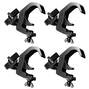 Imagem de Pacote com 4 ganchos de grampo de luz de palco, grampos de alumínio premium Pro Truss para uso em treliças de 4 a 6 cm, capacidade de peso de 150 kg para uso em luminárias de palco de cabeça móvel,