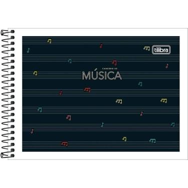 Imagem de Caderno de Musica Capa Flexivel Espiral 48 Folhas Tilibra