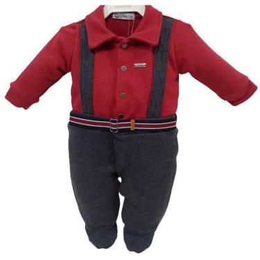 Imagem de Macacão Bebê Menino Luxo Zafielo Inverno Ref 540 - Chumbo - M ( 3 - 6 MESES )-Masculino