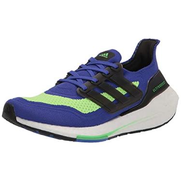 Imagem de adidas Tênis de corrida masculino Ultraboost 21, Tinta sônica/preta/verde grito, 7.5