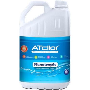 Imagem de AtCllor, Algicida manutenção de piscina, Previne água verde, Líquido, 5 Litros, Azul claro