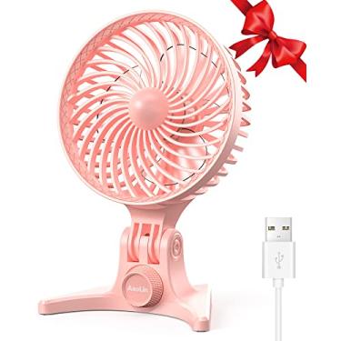 Imagem de AaoLin Ventilador pequeno USB, ventiladores de mesa com velocidades variáveis CVT, fluxo de ar de resfriamento forte, portátil silencioso, mini ventilador pessoal de mesa para quarto, casa, escritório