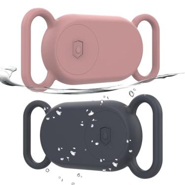 Imagem de Rzttwl Pacote com 2 coleiras para cães à prova d'água compatíveis com Samsung Galaxy SmartTag 2, rastreador GPS de silicone oculto para Samsung Tag 2, capa antiperda de coleira para cães Galaxy Smart