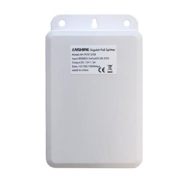 Imagem de ANSHIRE Conversor divisor PoE à prova d'água Gigabit, saída de 48 V para 12 V DC, compatível com IEEE 802.3af/at, 10/1000 Mbps, plugue de 5,5 mm x 2,1 mm, para câmera IP, nó WiFi, AP, telefone IP e