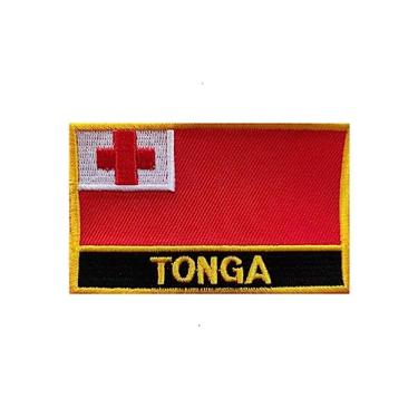 Imagem de Ruoming 1 PÇ Patch de bandeira de Tonga bordado a ferro ou costurado, tático, militar, nacional, tonga