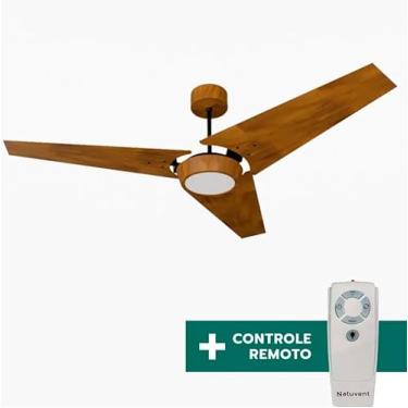 Imagem de Ventilador de Teto Com Controle Remoto Natuvent Callis Led 3 Pás Madeira Imbuia 3000k Branco Quente (220, Volts)