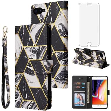 Imagem de Asuwish Capa carteira compatível com iPhone 7 Plus, 8 Plus, 7/8 Plus, protetor de tela de vidro temperado, suporte para cartão, acessórios de celular, capa para celular para iPhone 7s 7s + 7 8s 8+