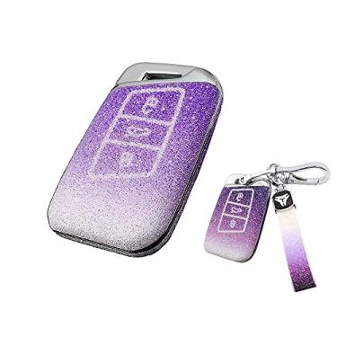 Imagem de HIBEYO Para Volkswagen KR5FS14-US Smart Key Strass Crystal PC Capa protetora de chave sem chave para VW Tiguan Atlas Passat Golf Alltrack Jetta Skoda Kodiaq Superb A7 Key Case - Gradiente Roxo