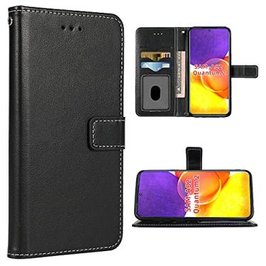 Imagem de FDCWTSH Compatível com Samsung Galaxy A82 5G/Quantum 2 capa carteira alça de pulso couro flip capa suporte suporte acessórios celulares capas de telefone para Glaxay A 82 G5 Gaxaly 82A S82 preta