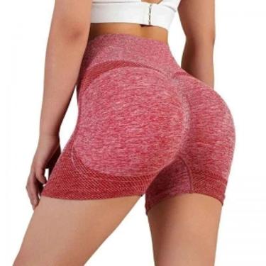 Imagem de Short Levanta Bumbum Cintura Alta Treino Esportivo Yoga Academia Musculação Ginástica