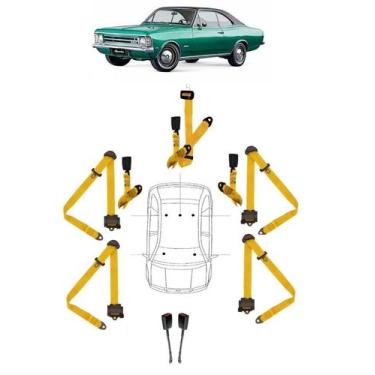 Imagem de Kit cinto de segurança COMPLETO para CHEVROLET OPALA + fechos - HCML, 