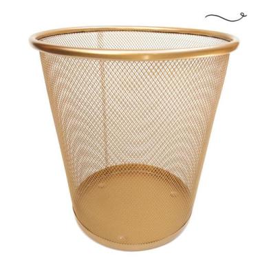 Imagem de Lixeira para escritório quarto 10l black rose gold preto dourado - Mar