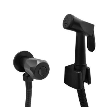 Imagem de Ducha Higiênica Banheiro Chuveiro Preto Fosco 1/4V Black - Shop Hidrau