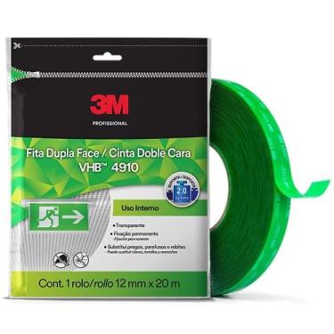 Imagem de Kit 3 rolos fita dupla face 3m vhb transparente 12mm x 20m