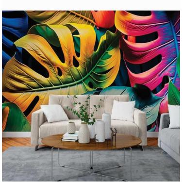 Imagem de Papel de Parede 3D Painel 3M Costela de adão Decorado Folhagem Auto Co