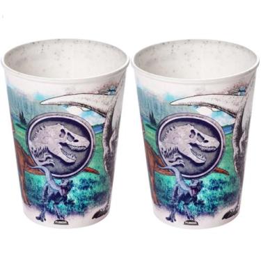 Imagem de Kit 2 Copos para Suco e Café Infantil de Dinossauro 320ml - Plasútil