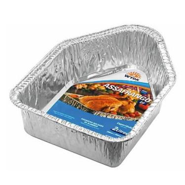 Imagem de Baixela Assa Frango Descartável Alumínio 2 Litros Wyda