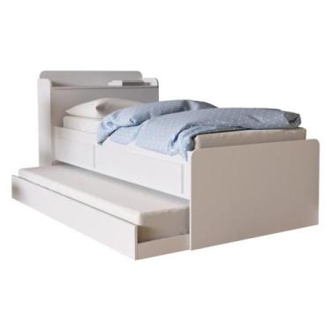 Imagem de Bicama Solteiro Bibox Com Baú e 2 Gavetas - Onix - Robel Móveis, BRANC