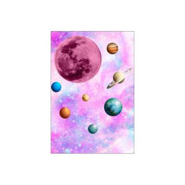 Imagem de Painel De Festa Vertical 1,50 x 2,20 - Galáxia Rosa Planetas 009 - Via