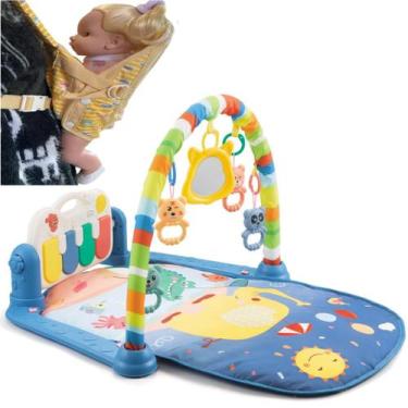 Imagem de Tapete de Atividades Piano Bebê Alegria Azul + Bolsa Canguru - Color B
