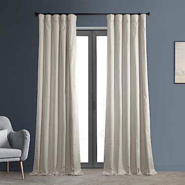 Imagem de HPD Half Price Drapes PRCT-BO02B-120 Cortina blecaute de algodão sólido (1 painel), 127 x 120, bege avelã