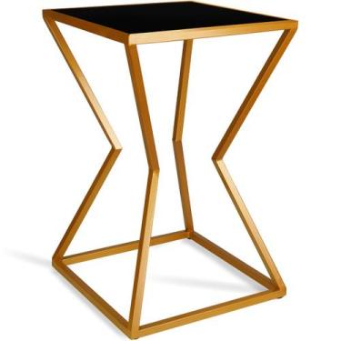 Imagem de Mesa de Canto Austria - Dourada/Preta - Genus Móveis, Dourado/Preto
